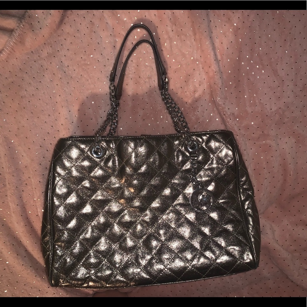 Michael kors leather metallic Susannah tote